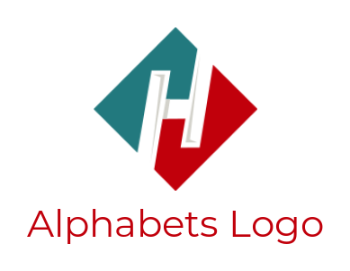 Letter H logo merged with rhombus shape