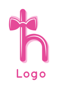 letter h with pink bow idea