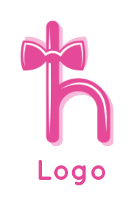 Letter H logo maker with pink bow