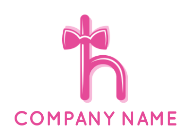 Letter H logo maker with pink bow - logodesign.net