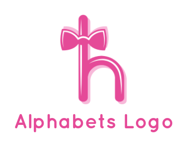 Letter H logo maker with pink bow