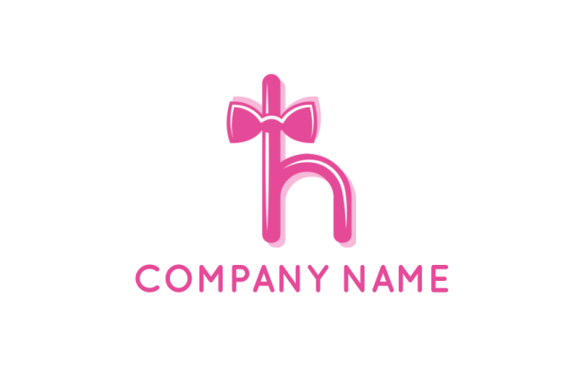 Letter H logo maker with pink bow