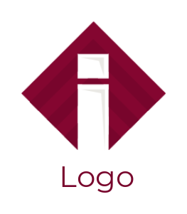 Letter I logo online in rhombus shape