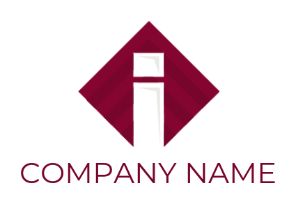 Letter I logo online in rhombus shape