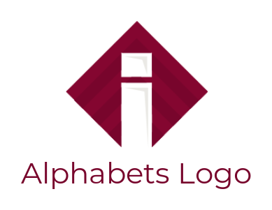 Letter I logo online in rhombus shape