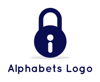 Letter I logo maker forming lock shape