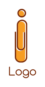 create a Letter I logo forming paper clip