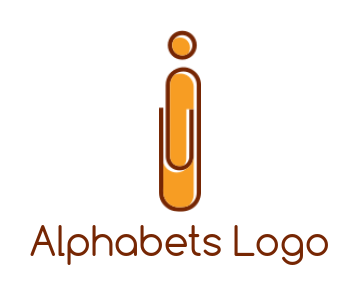 create a Letter I logo forming paper clip