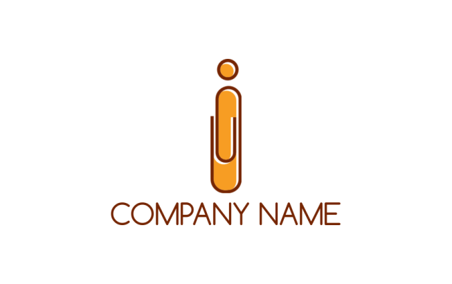 create a Letter I logo forming paper clip