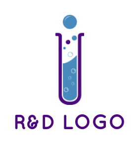 Letter I logo symbol forming test tube