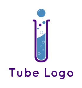 research logo maker Letter I forming test tube
