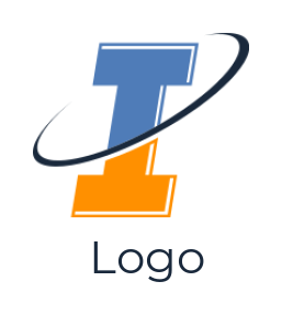 Make a Letter I logo incorporated with swoosh