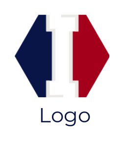 Letter I logo template inside polygon shape