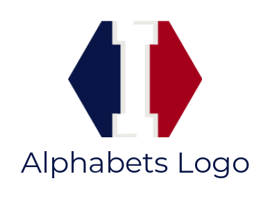 Letter I logo template inside polygon shape