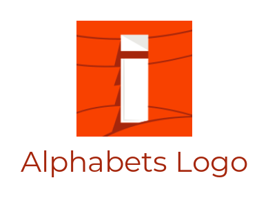 Design a Letter I logo inside square with lines