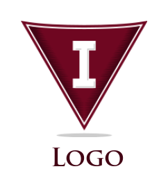 Make a Letter I logo inside triangle