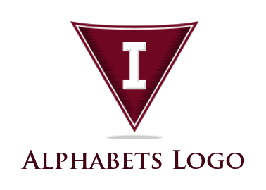 Make a Letter I logo inside triangle