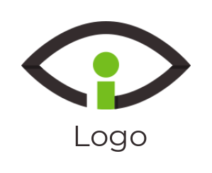 Letter I logo icon merged with eye