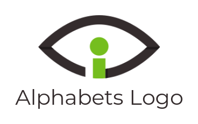 Letter I logo icon merged with eye