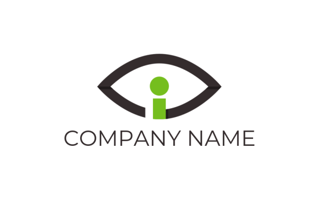 Letter I logo icon merged with eye