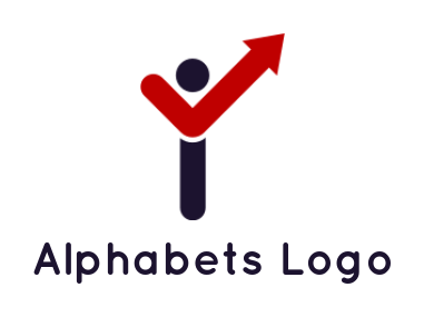 Make a Letter I logo with financial arrow