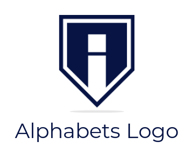 Letter I logo icon merged with shield