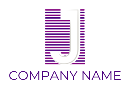 Letter J logo maker in front of lines