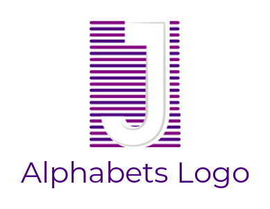 Letter J logo maker in front of lines