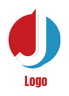 Letter J logo symbol inside circle