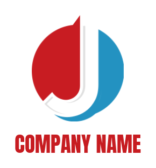 Letter J logo symbol inside circle