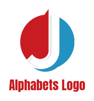 Letter J logo symbol inside circle