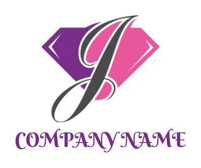 Letter J logo icon in diamond shape