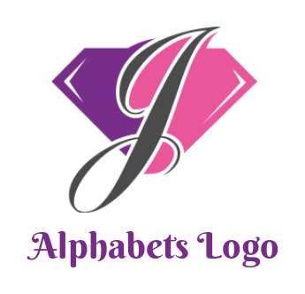 Letter J logo icon in diamond shape