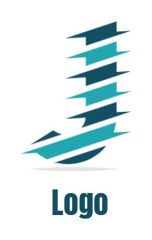 alphabets logo template lines forming Letter J