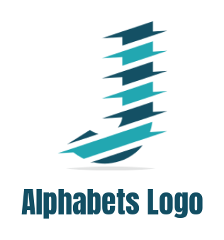 alphabets logo template lines forming Letter J