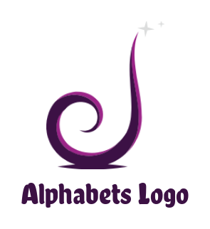 alphabets logo online swirl forming Letter J
