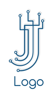 letter j in shape of tech wires | Logo Template by LogoDesign.net