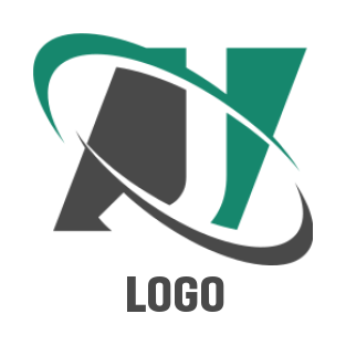 Letter J logo maker in square behind swoosh