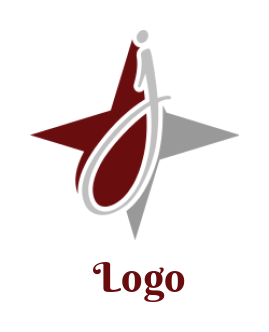 Make a Letter J logo in a star