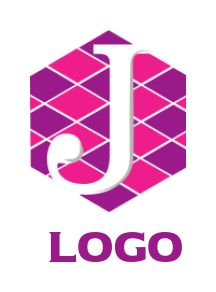 Letter J logo incorporated in polygonal shape