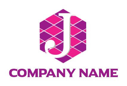 Letter J logo incorporated in polygonal shape