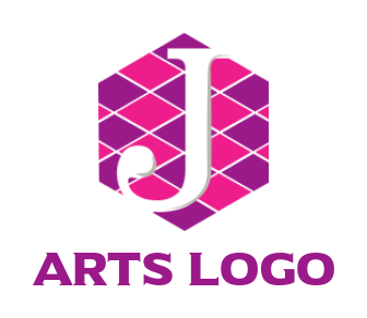 Letter J logo incorporated in polygonal shape