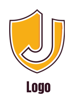 create a Letter J logo incorporated with shield