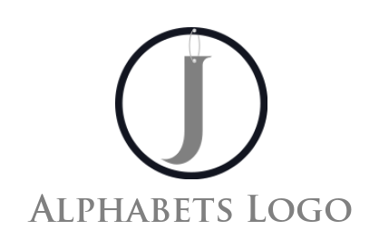 Make a Letter J logo hanging inside a circle