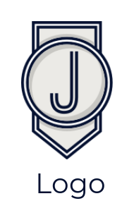 Make a Letter J logo inside circle with shield