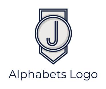 Make a Letter J logo inside circle with shield