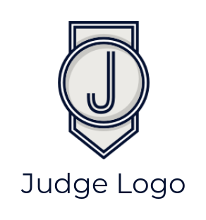 Make a Letter J logo inside circle with shield