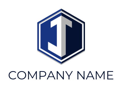 Letter J logo icon inside a polygon shape