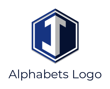 Letter J logo icon inside a polygon shape