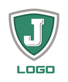 Design a Letter J logo inside a shield